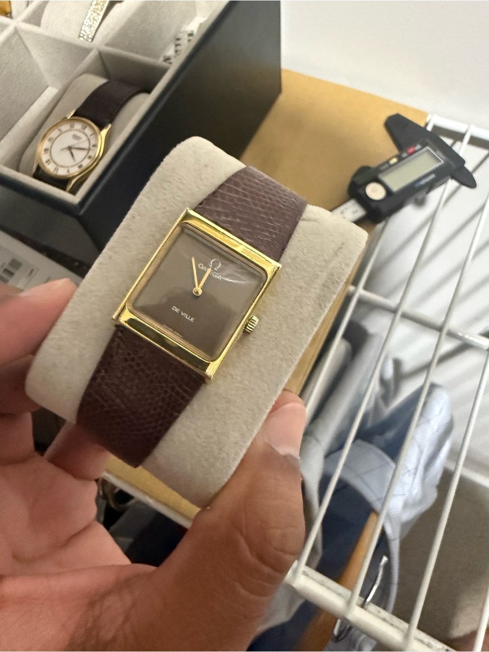 Omega De Ville Gold Case Brown Leather Strap Mechanical watch